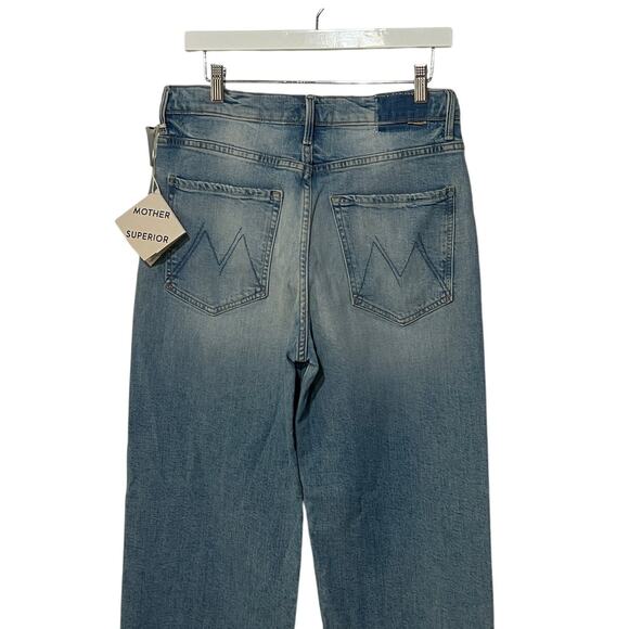 MOTHER JEANS WOMENS SIZE 27 SPITFIRE SNEAK HIGH RISE WIDE LEG I CONFESS BLUE NEW - Picture 8 of 13